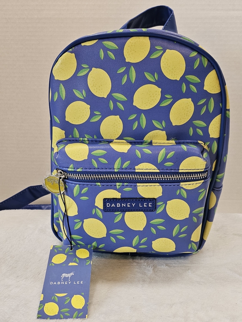 Dabney Lee Navy Lemon Print Mini Backpack (NEW)